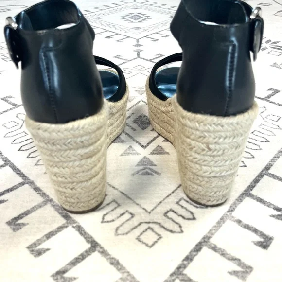 Marc Fisher LTD Alita Espadrille Wedge Sandals in Black Size 10 - Picture 7 of 10